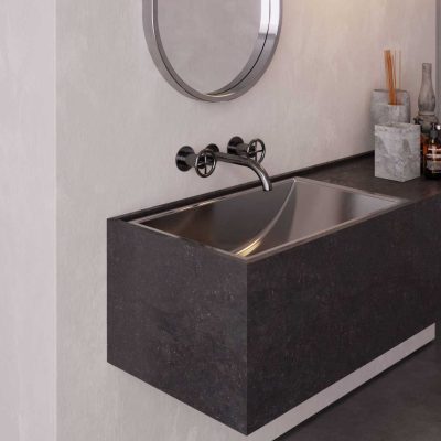 Bacha Acero Johnson Danna Baño Vanitory Marmoleria Giacomo Portaro 3