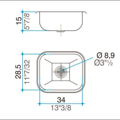 Bacha Acero Johnson E28 Marmoleria Giacomo Portaro Planos
