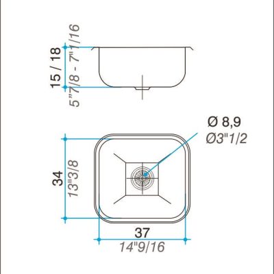 Bacha Acero Johnson E37 Marmoleria Giacomo Portaro Planos