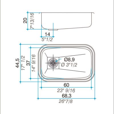 Bacha Acero Johnson E60 Marmoleria Giacomo Portaro Planos