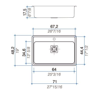 Bacha Acero Johnson Quadra-Max-Q71-A Marmoleria Giacomo Portaro Planos