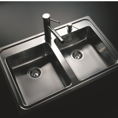 Bacha Acero Johnson Quadra-q084 Doble Marmoleria Giacomo Portaro