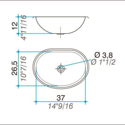 Bacha Acero JohnsonBaly OV 370L Baño Vanitory Marmoleria Giacomo Portaro Planos